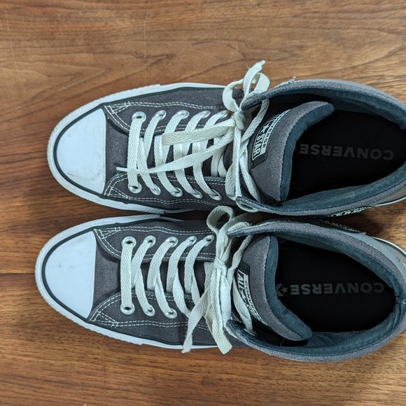 Converse Chuck Taylor Mens High Top Sneaker Fabric/leather 154841c Gray US:8.5 - Picture 8 of 10